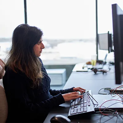 Woman working at computer