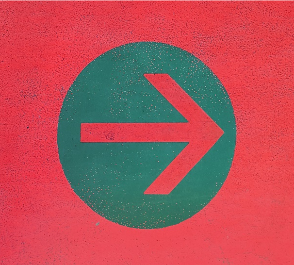Arrow on a red background